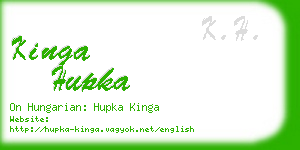 kinga hupka business card